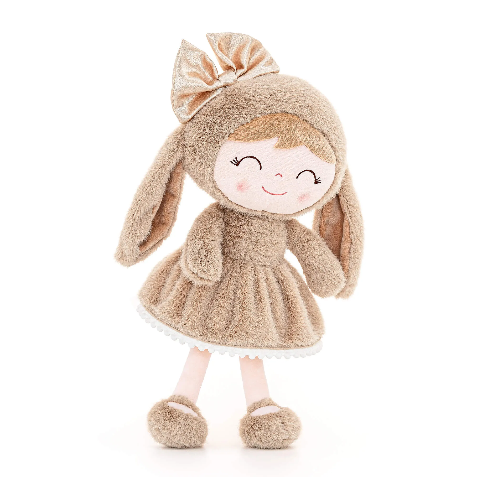 (US Only) Gloveleya 12-inch Baby Girl Gifts Plush Bunny Doll Series Brown