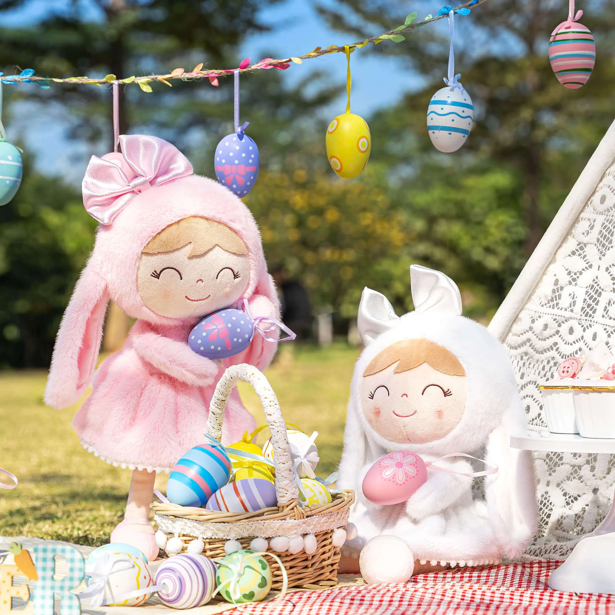 (US Only) Gloveleya 12-inch Baby Girl Gifts Plush Bunny Doll Series White