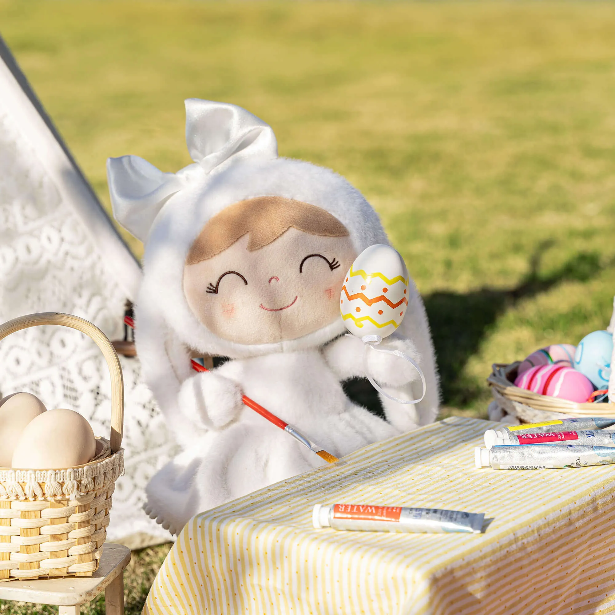 (US Only) Gloveleya 12-inch Baby Girl Gifts Plush Bunny Doll Series White