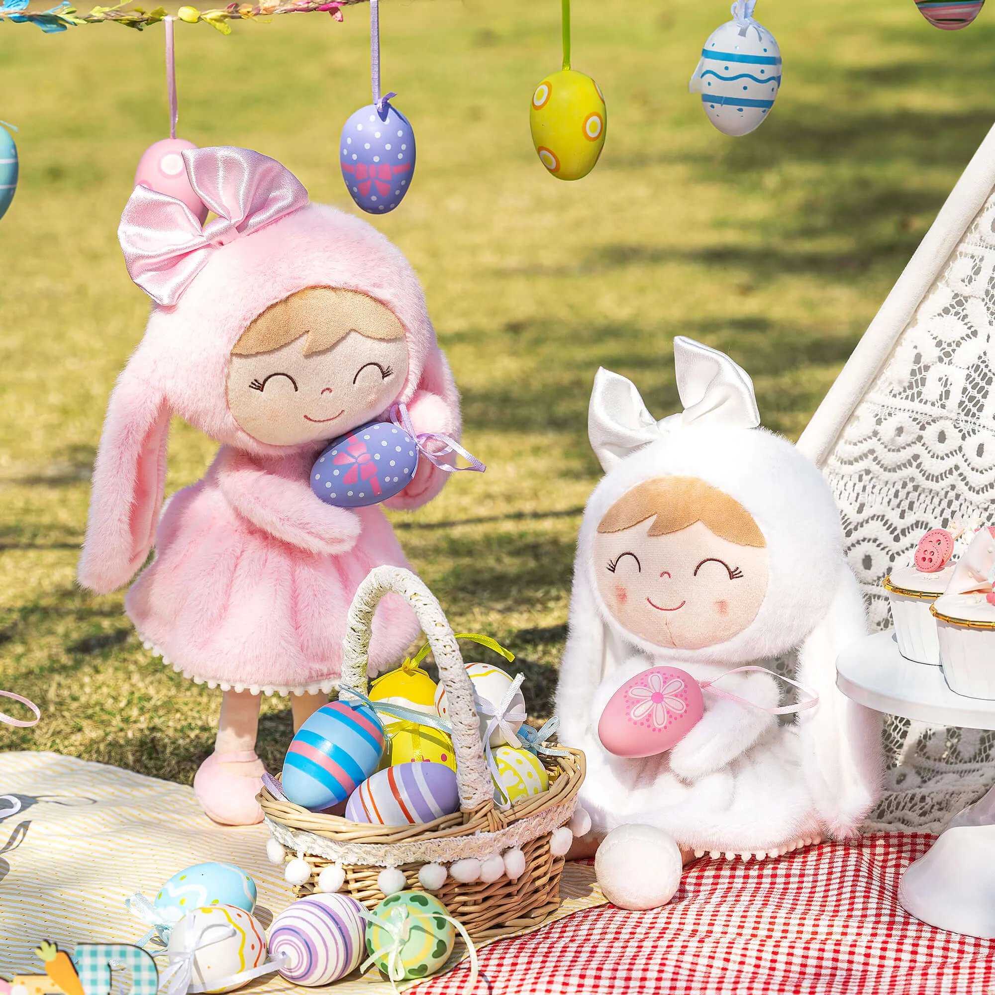 (US Only) Gloveleya 12-inch Baby Girl Gifts Plush Bunny Doll Series White