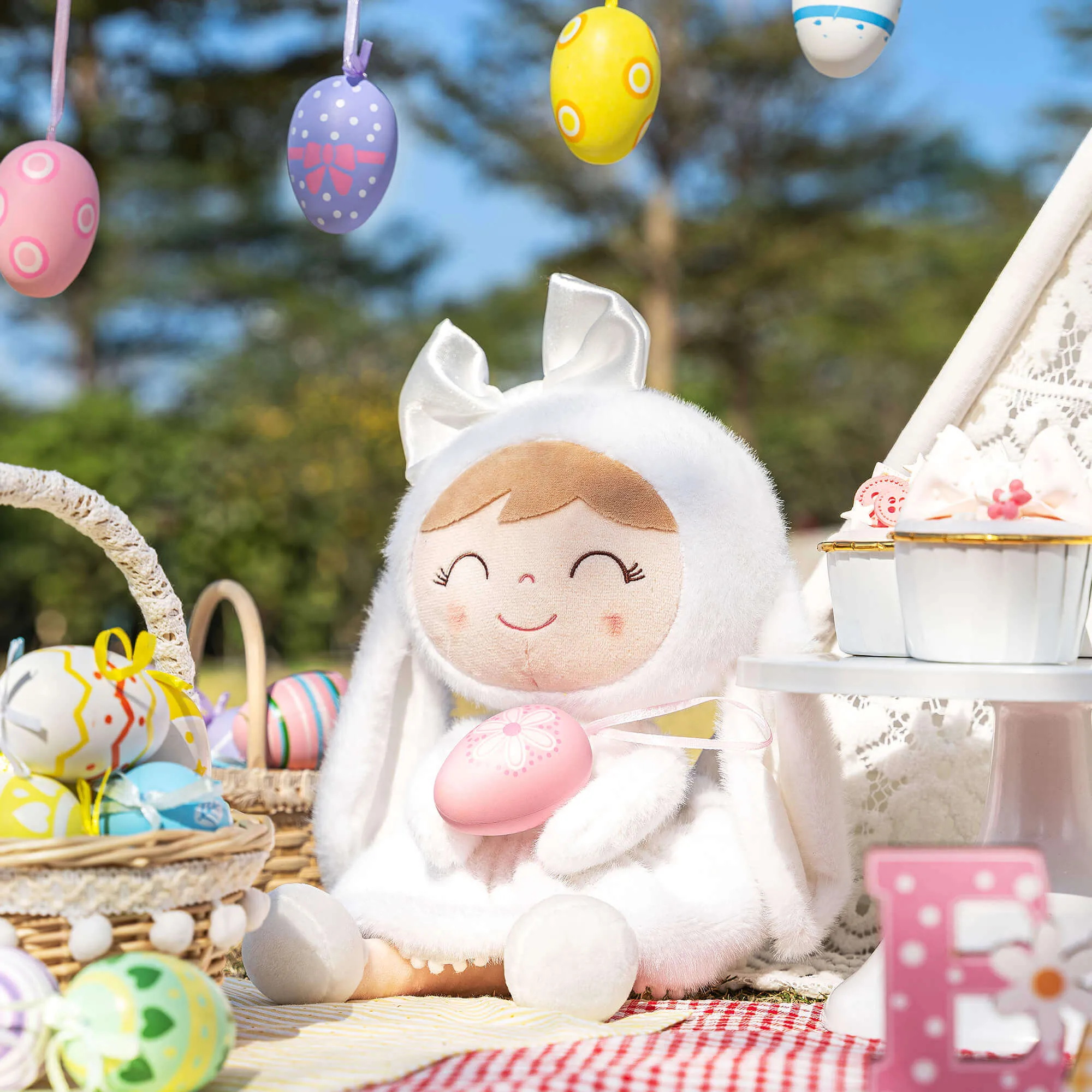 (US Only) Gloveleya 12-inch Baby Girl Gifts Plush Bunny Doll Series White