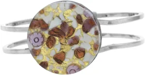 Venice Murano Glass Venetian Reflections Metal Bracelet - Purple Gold bandleader purple bet recipient Glass Of 