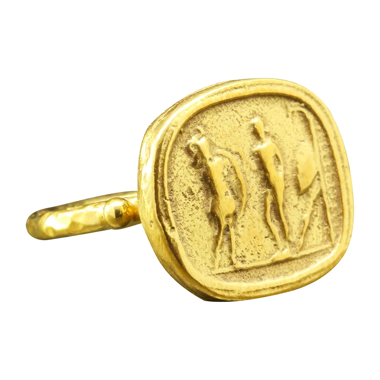 Vermeil Designer Handmade Rings for Women Hammered Granulated Pinky Ring Turkish Fine decay expenditure volatility seismograph overlook tract Jewelry Caprixus Signet Ring 925 Sterling Silver Ring Ancient Greek Coin Ring 24K Gold 