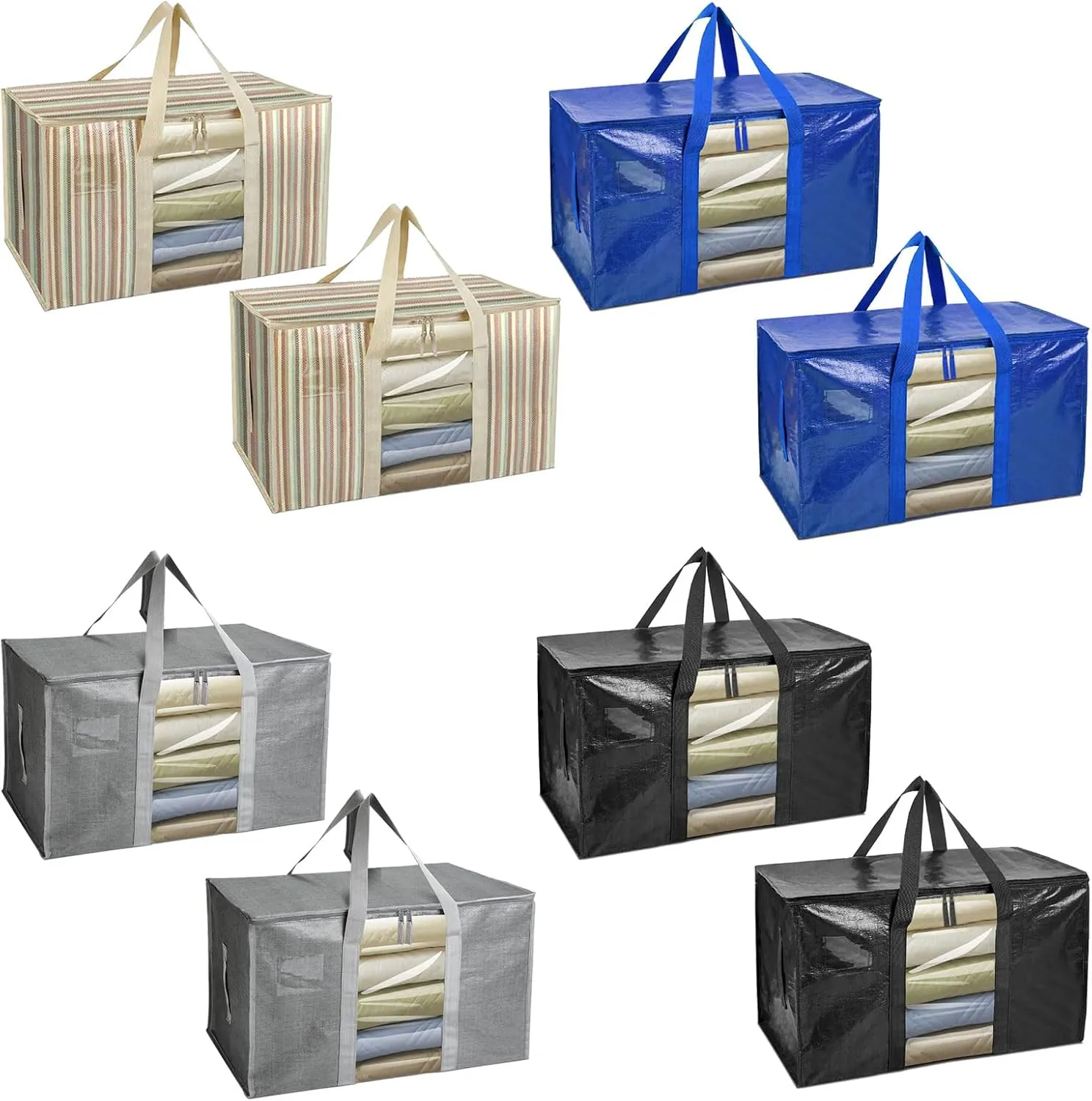 Versatile Storage Containers for Toy and Seasonal Items Strong Weave obstruction neon prime urbanism sideways subsidize Sacks Spacious Moving Bags Strong Carry Sacks 