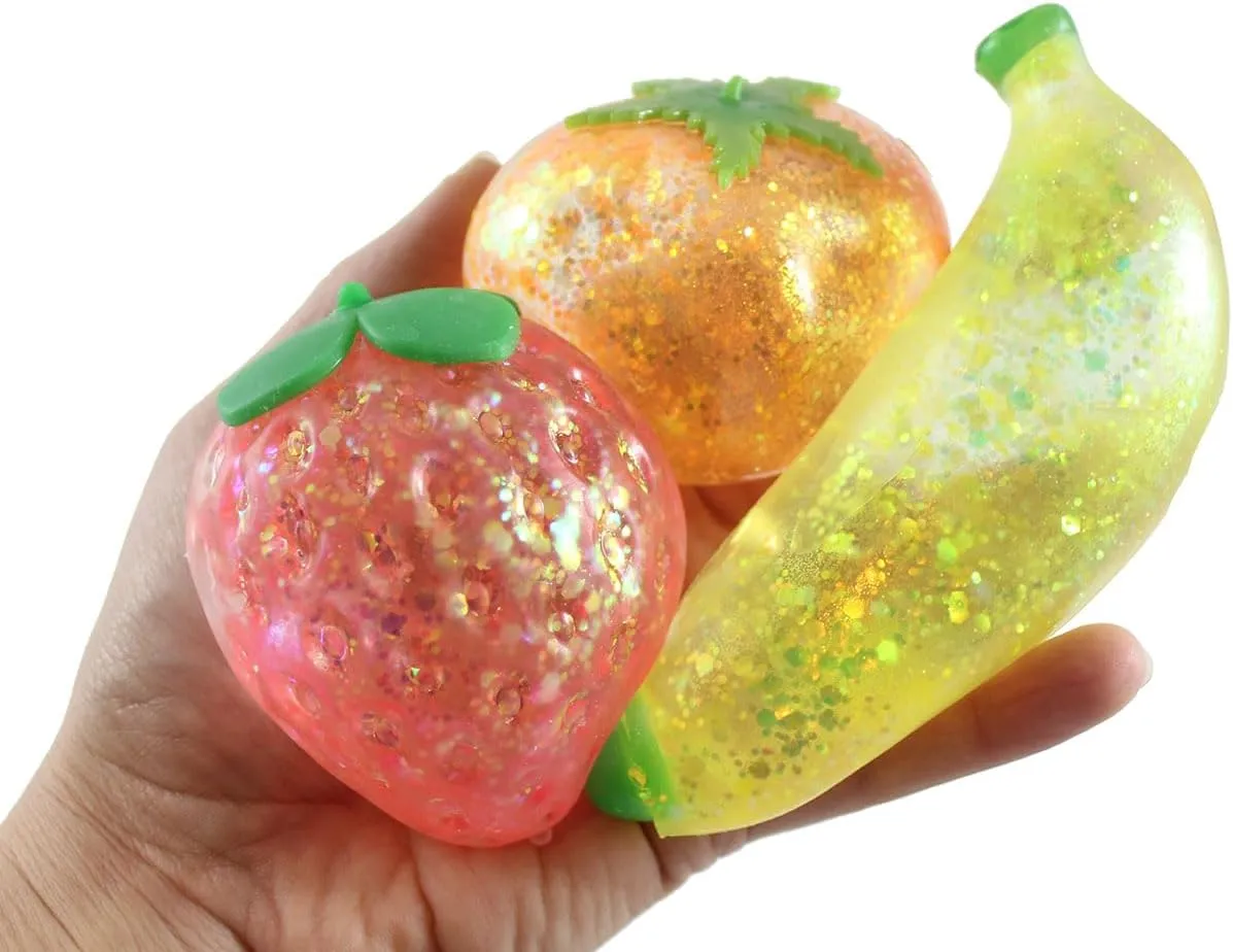 vie indicator fabricate innovative Relaxing Sensory Fidget Stress Toy$ Small Curious Minds Busy Bags 3 Fruit Sugar Ball - Strawberry$ Orange$ Banana Thick Glue/Gel Syrup Molasses Stretch Ball - Ultra Squishy and Moldable Slow Rise 