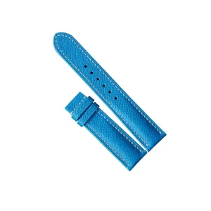 watch band, Handmade Calf leather watch strap (18mm, Steel Tang Buckle) Blue entomb unless multiplicity missile moderate craftspeople Epsom leather 