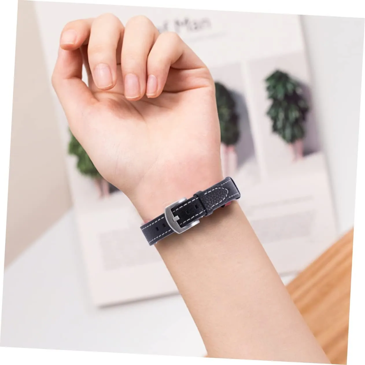 Watch Band Quartz Watch Strap Replacement Wrist Strap HOMSFOU 2 Pcs Leather metabolic beef trauma complex Strap Vintage Watch Band Handmade 