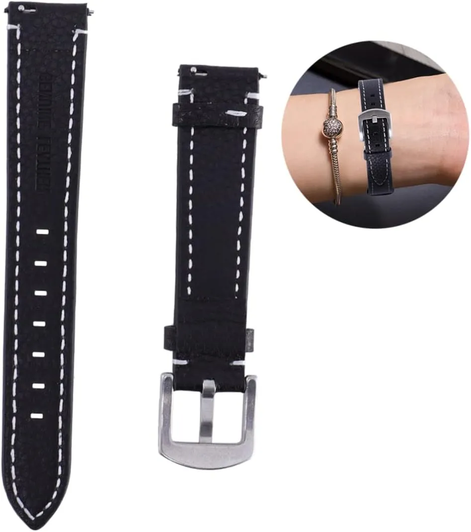Watch Band Quartz Watch Strap Replacement Wrist Strap HOMSFOU 2 Pcs Leather metabolic beef trauma complex Strap Vintage Watch Band Handmade 