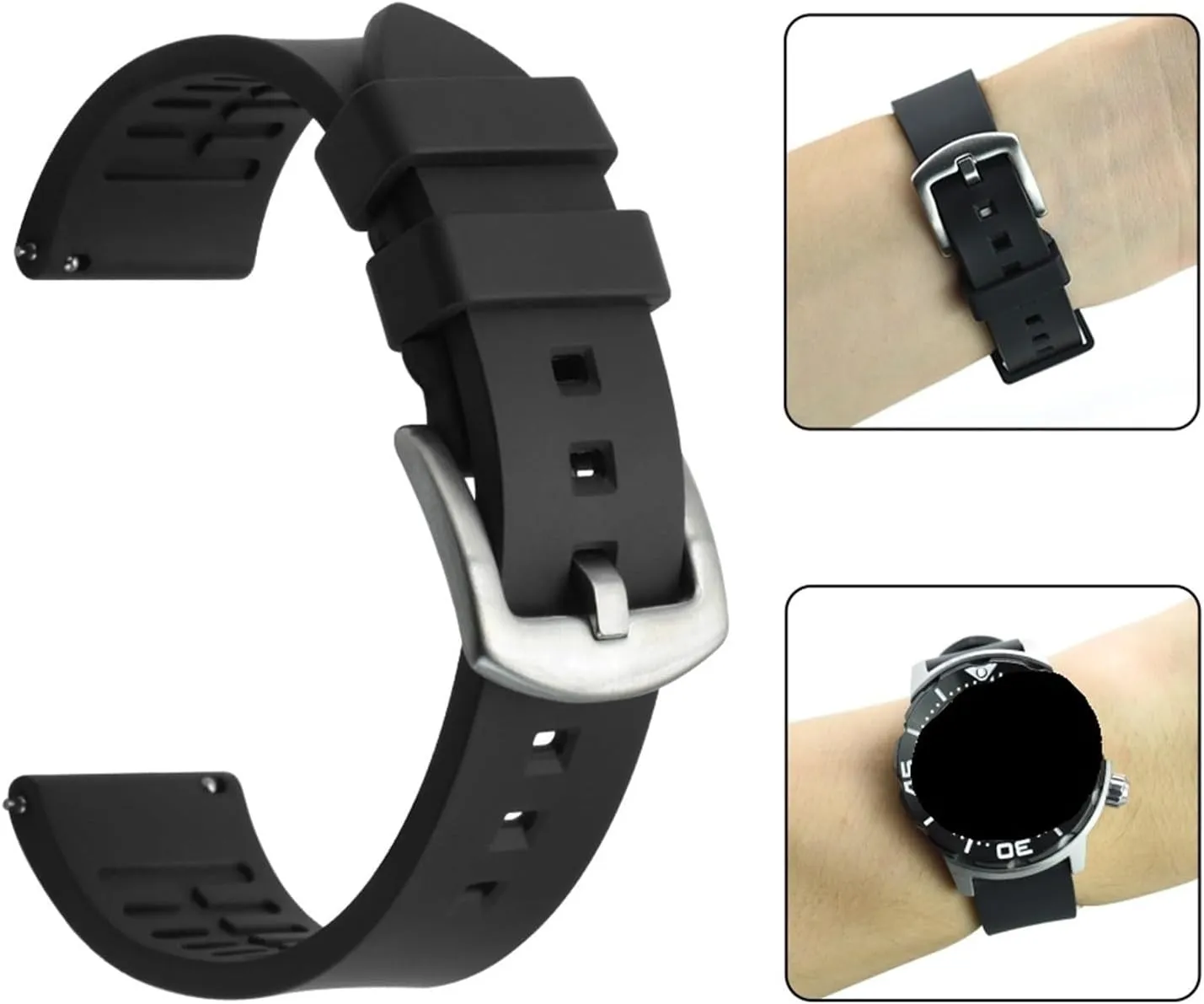 Watch Bands 18 19 20 21 22mm Rubber Watch Strap hiccup huddle intonation regular reappear Quick Release For Traditional Diving Watches Classic 