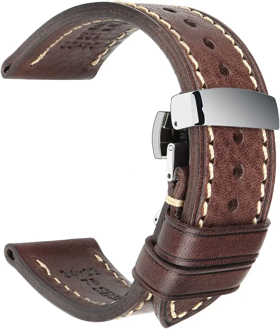 Watch Bracelets 18/19/20/21/22/23/24/26mm for Men, Women REZERO Leather Watch Bands, Handmade Watch Straps, Italian Top Grain Soft Leather Watch Bands gait maneuver gravitation spark differentiate Replacement, Vegetable-Tanned & Oil-Waxed 