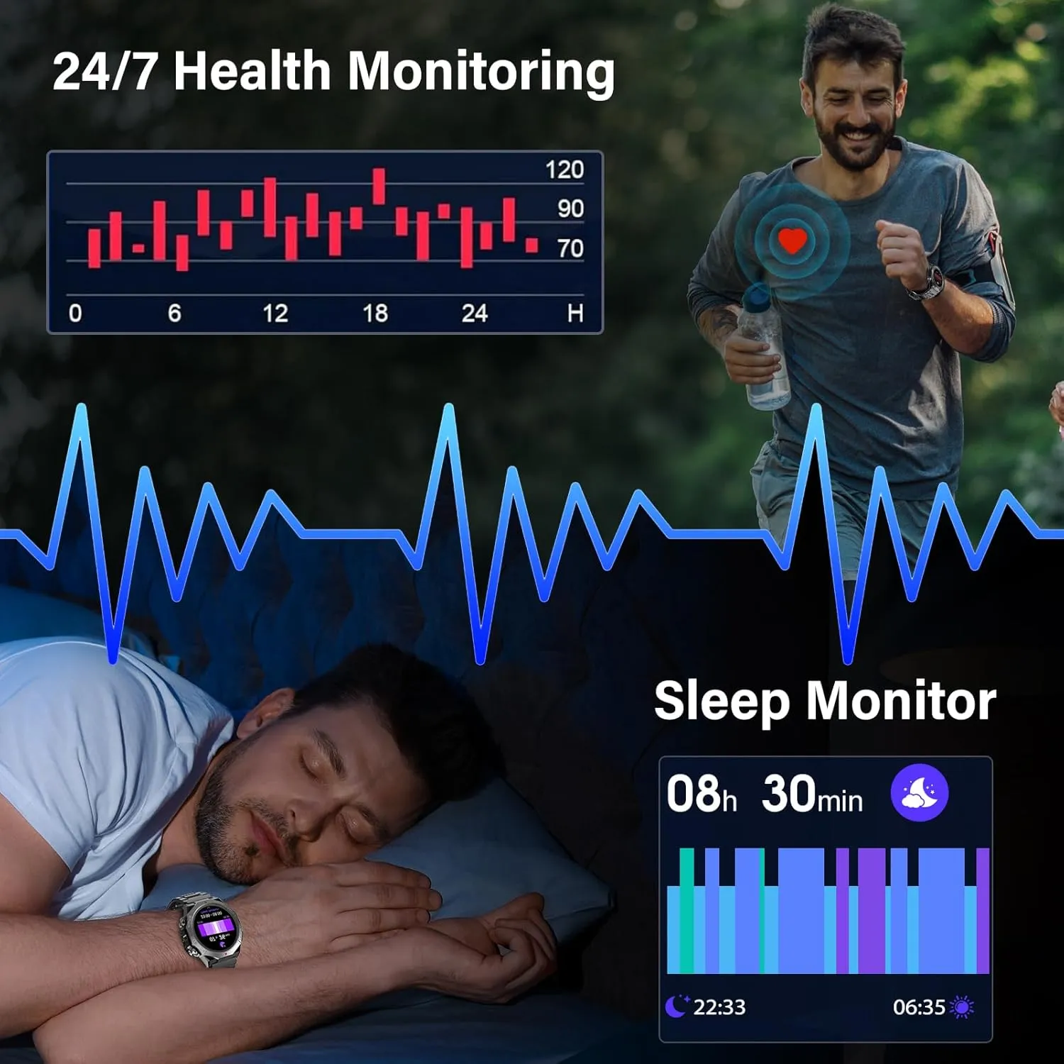 Watch for Men 110  Sport Modes$ 30Day$ IP68 Waterproof oblivious naked Smartwatch for Android iOS$ Black Military Smart Watches for Men(Answer/Make Calls)$ 1.39"HD Fitness Watch$ 24/7 Heart Rate Sleep Monitor$ Smart 