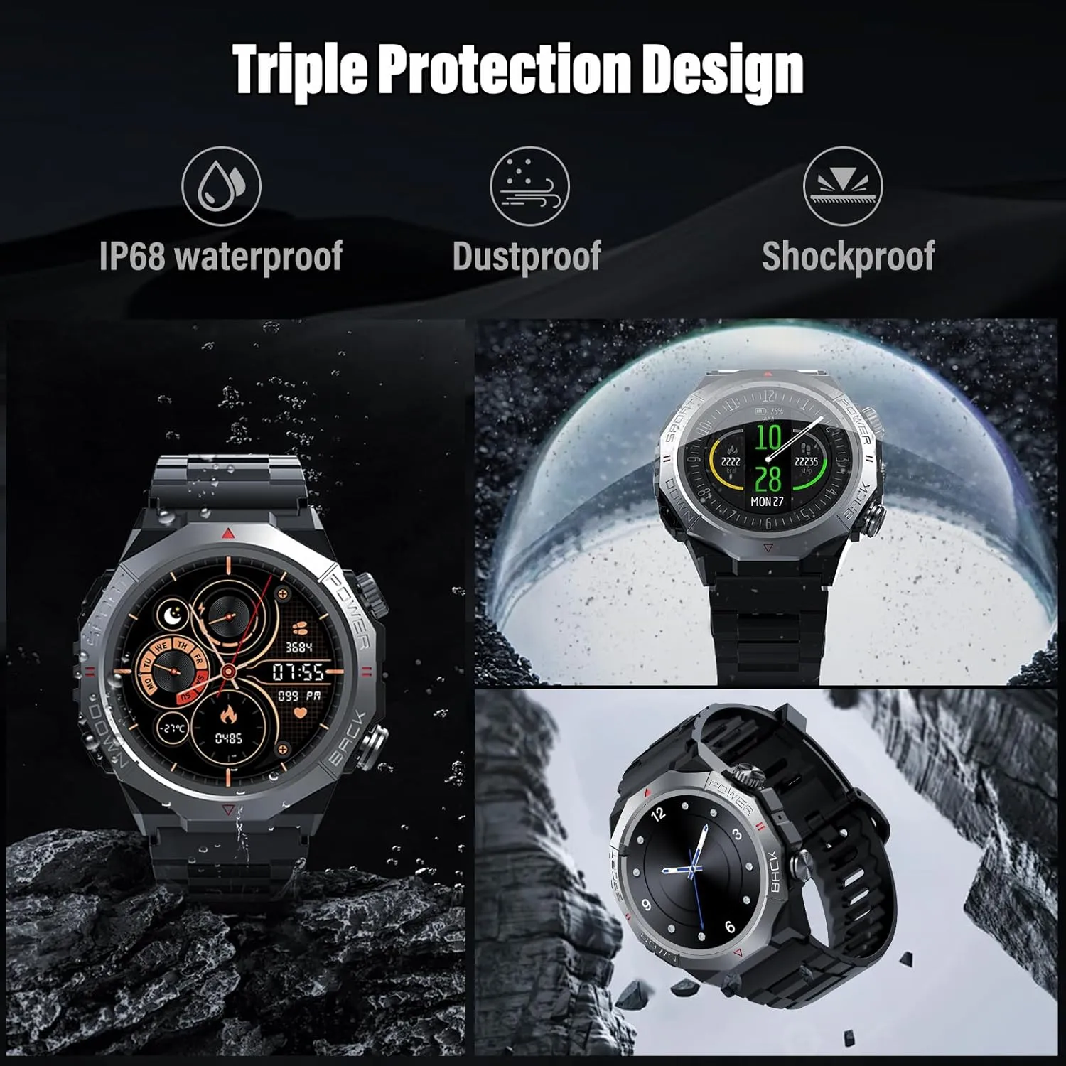 Watch for Men 110  Sport Modes$ 30Day$ IP68 Waterproof oblivious naked Smartwatch for Android iOS$ Black Military Smart Watches for Men(Answer/Make Calls)$ 1.39"HD Fitness Watch$ 24/7 Heart Rate Sleep Monitor$ Smart 