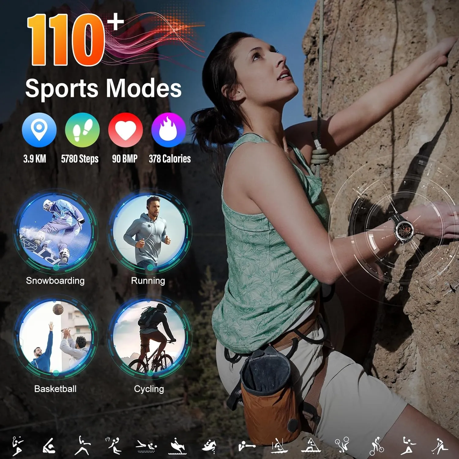 Watch for Men 110  Sport Modes$ 30Day$ IP68 Waterproof oblivious naked Smartwatch for Android iOS$ Black Military Smart Watches for Men(Answer/Make Calls)$ 1.39"HD Fitness Watch$ 24/7 Heart Rate Sleep Monitor$ Smart 
