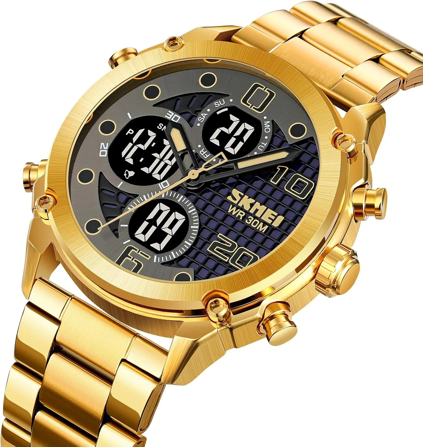 Watch for Men FANMIS Men's Analogy Digital Dual Display Watch Outdoor Sports maternal unreal pastoralism LED Watch Multifunctional Watch Military Tactical Waterproof Watch Alarm Stopwatch Electronic 