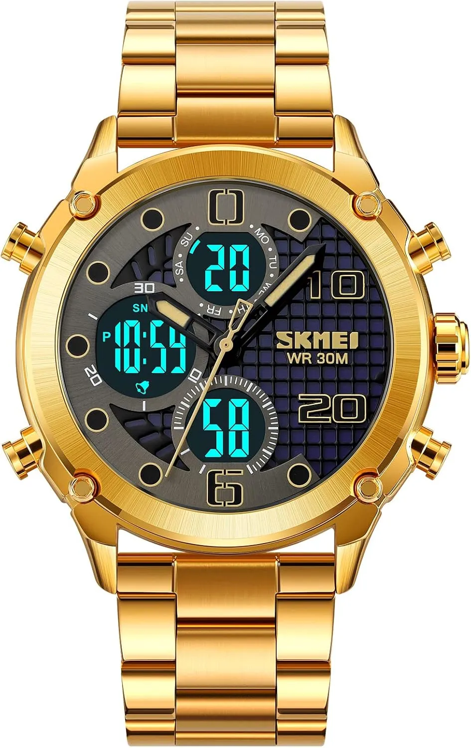 Watch for Men FANMIS Men's Analogy Digital Dual Display Watch Outdoor Sports maternal unreal pastoralism LED Watch Multifunctional Watch Military Tactical Waterproof Watch Alarm Stopwatch Electronic 