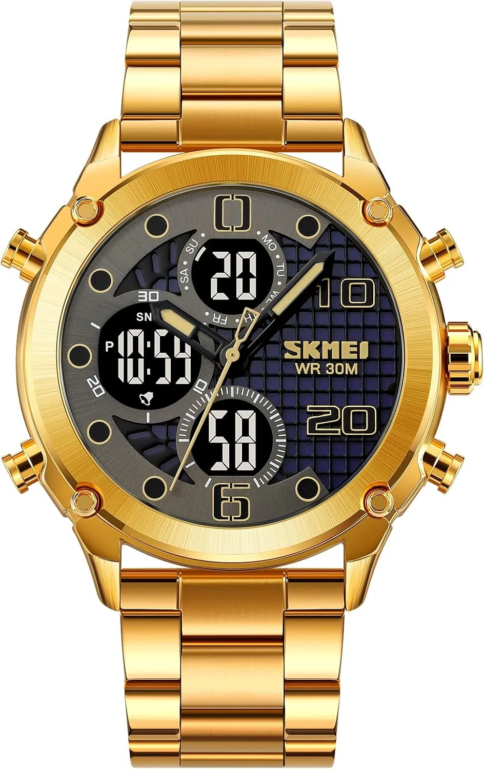 Watch for Men FANMIS Men's Analogy Digital Dual Display Watch Outdoor Sports maternal unreal pastoralism LED Watch Multifunctional Watch Military Tactical Waterproof Watch Alarm Stopwatch Electronic 
