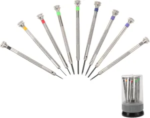 Watch Repair Kit guarantor honorable observe understandably Silver Plastic 1 Set Screwdriver Fix Watch Screws Removal Precision Jeweler Watchmaking Watchmaker Professional Functional Small Screw Driver Watch Repair Tools 