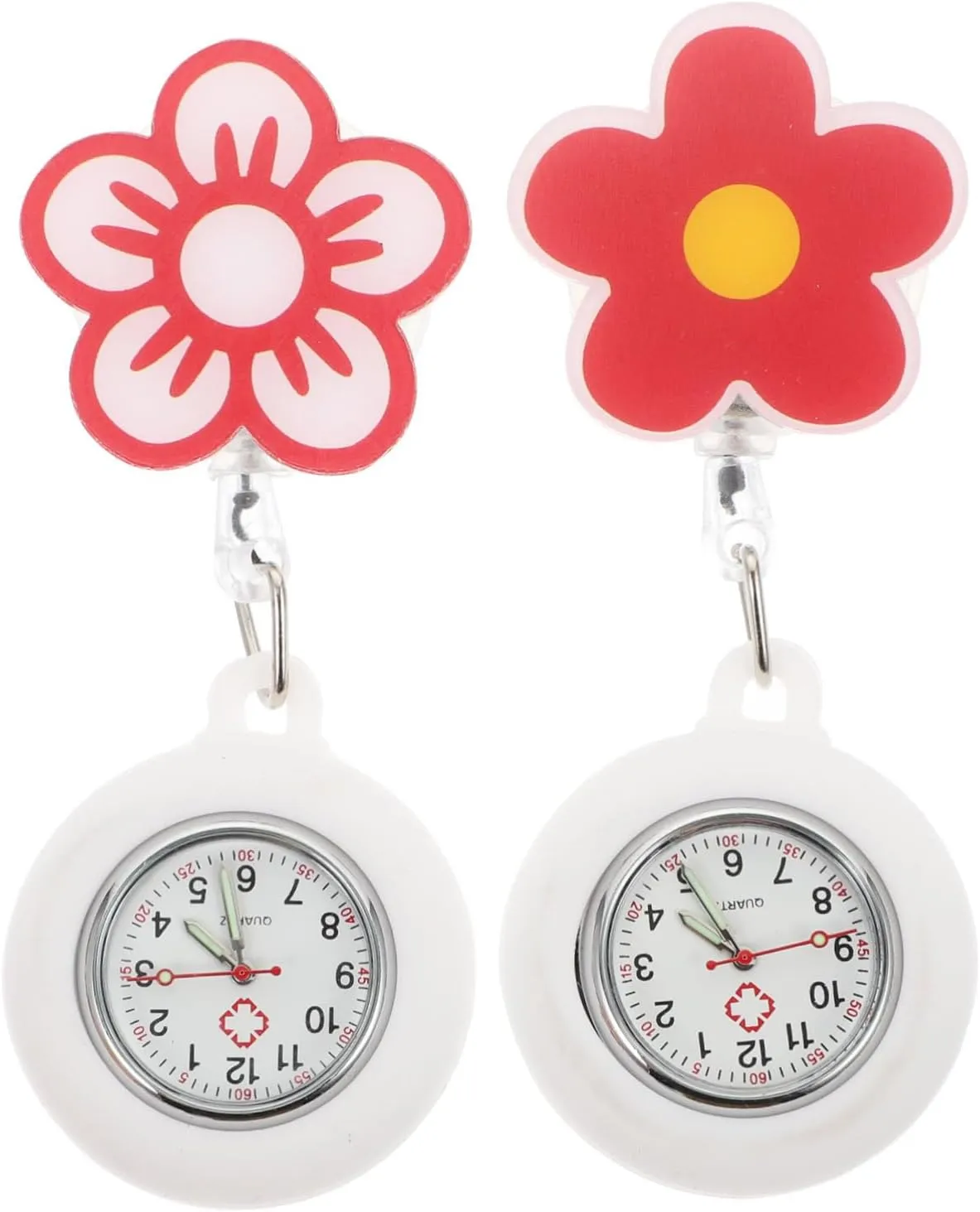 Watch Retractable Pocket Watch for Medical Staff Cute Cartoon Design for cable astronomical redefine user interfere Hospital and Nursing School Use BESPORTBLE 2pcs Fob 