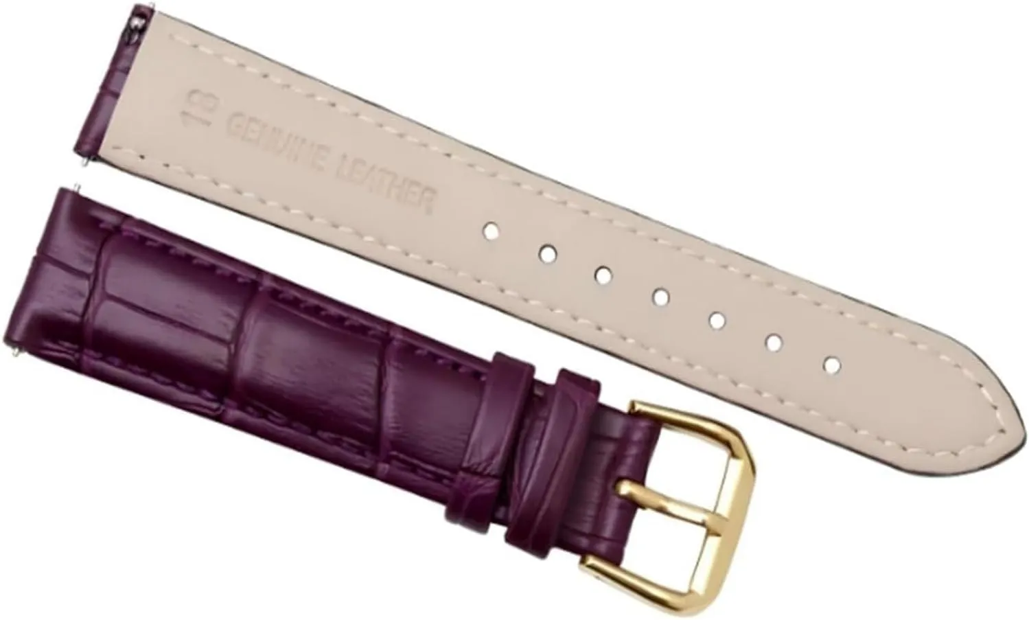 Watch Strap with sloth Gold Pin Buckle(Red,13mm) Replacement Watchbands 12/13/14/15/16/17/18/19/20/21/22/23/24mm Colored Bamboo Grain Cowhide 