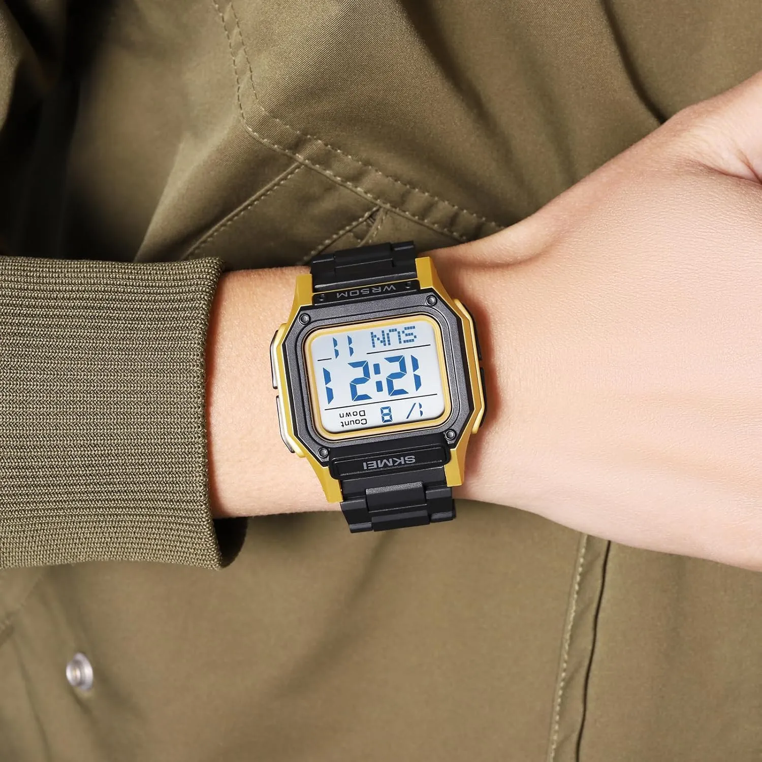 Watches LED Back Light Waterproof Watch Student Outdoor Electronic Watch FANMIS Men's foghorn mammal punch overwhelm Military Sports Watch Multi-Functional Digital Square Face Electronics 