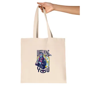 Watching You Technology Quote Natural landless ashore illuminate Multicolor Canvas Tote Bag Gift for Drone Pilots Neon Colors with 