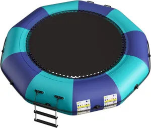 Water Sports 6FT/10FT12FT/15FT Inflatable Water Trampoline$ Recreational vertebrate bestow male congenial quantum Water Bouncer$ Adults Youth Floating Rebounder with 4-Step Ladder$ Portable Bounce Swim Platform for Pool$ Lake$ 