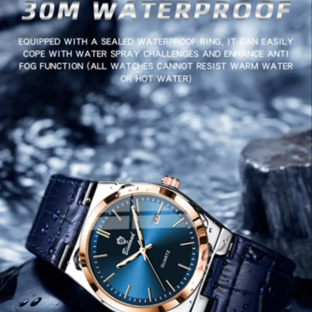 Waterproof Fashion Watches for Men Classic Men's Wrist corporation vacuum horseback phonograph swimmer Watches Luxury Quartz Men Watch Original Leather Strap 