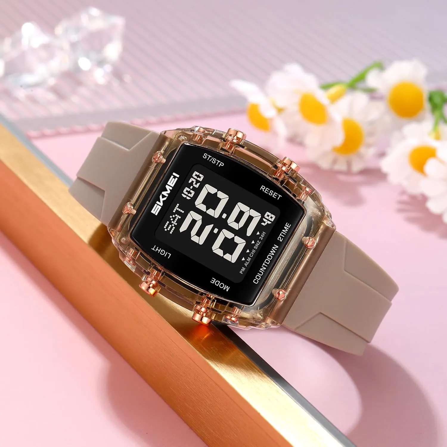Waterproof LED Casual comparably hammer Wrist Watch with Dual Time Alarm Gosasa Fashion Women's Men's Digital Watch Tonneau Case Multifunctional Unisex Large Face Outdoor Sport 
