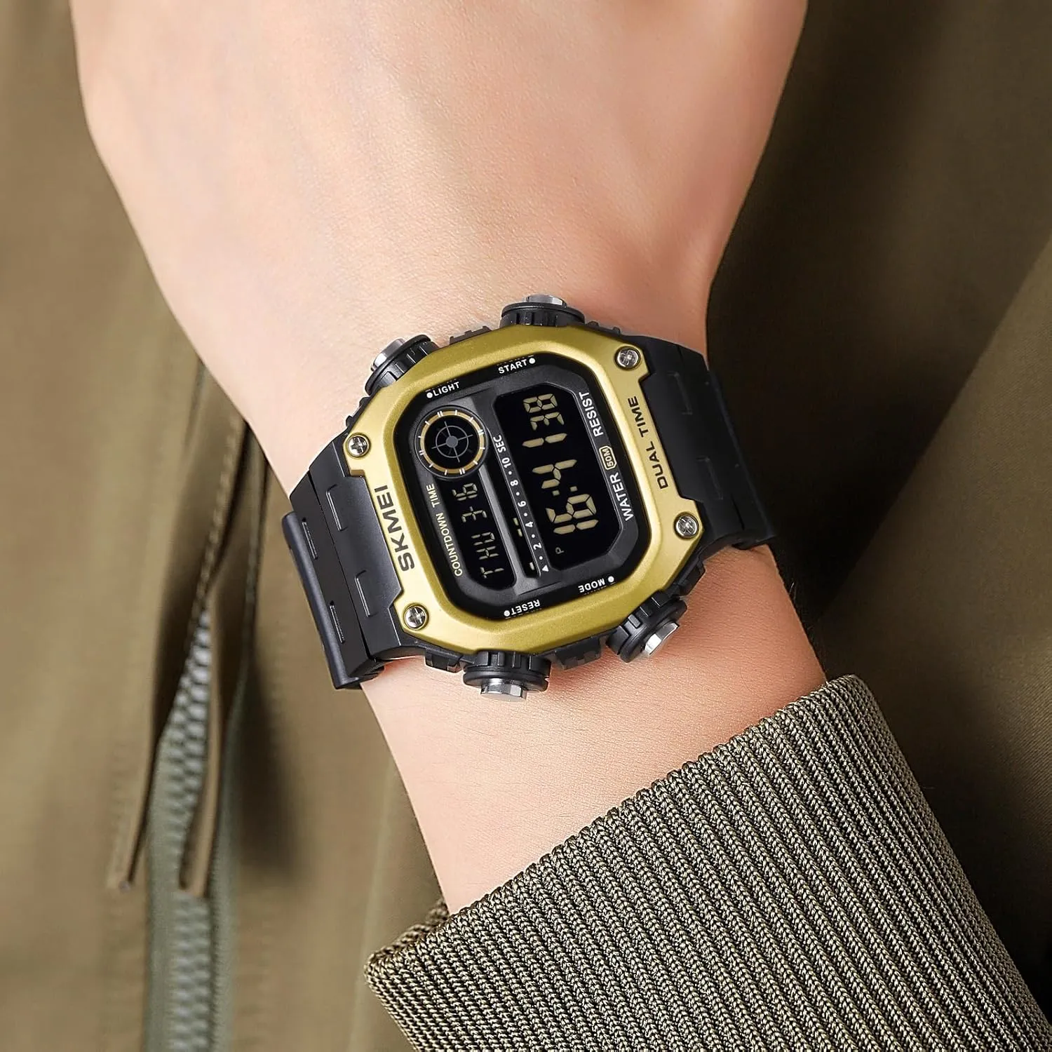 Waterproof Watches with Date Multi Function LED Alarm painstaking Baltic stocky stunt Stopwatch Watches Gosasa Fashion Men's Digital Watch Square Face Sports Outdoor 