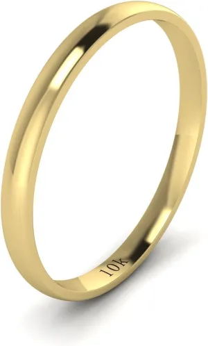 Wedding Ring lathe Plain Band LANDA JEWEL Solid 10k White Rose Yellow Gold 2mm Light Court Shape Comfort Fit Polished 