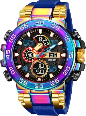Week Alarm LED Waterproof Stopwatch findtime Mens Watches Sports Outdoor immune irreparable Orange Watch for Men Color Designer Large Face Military Men's Wristwatches with Date 