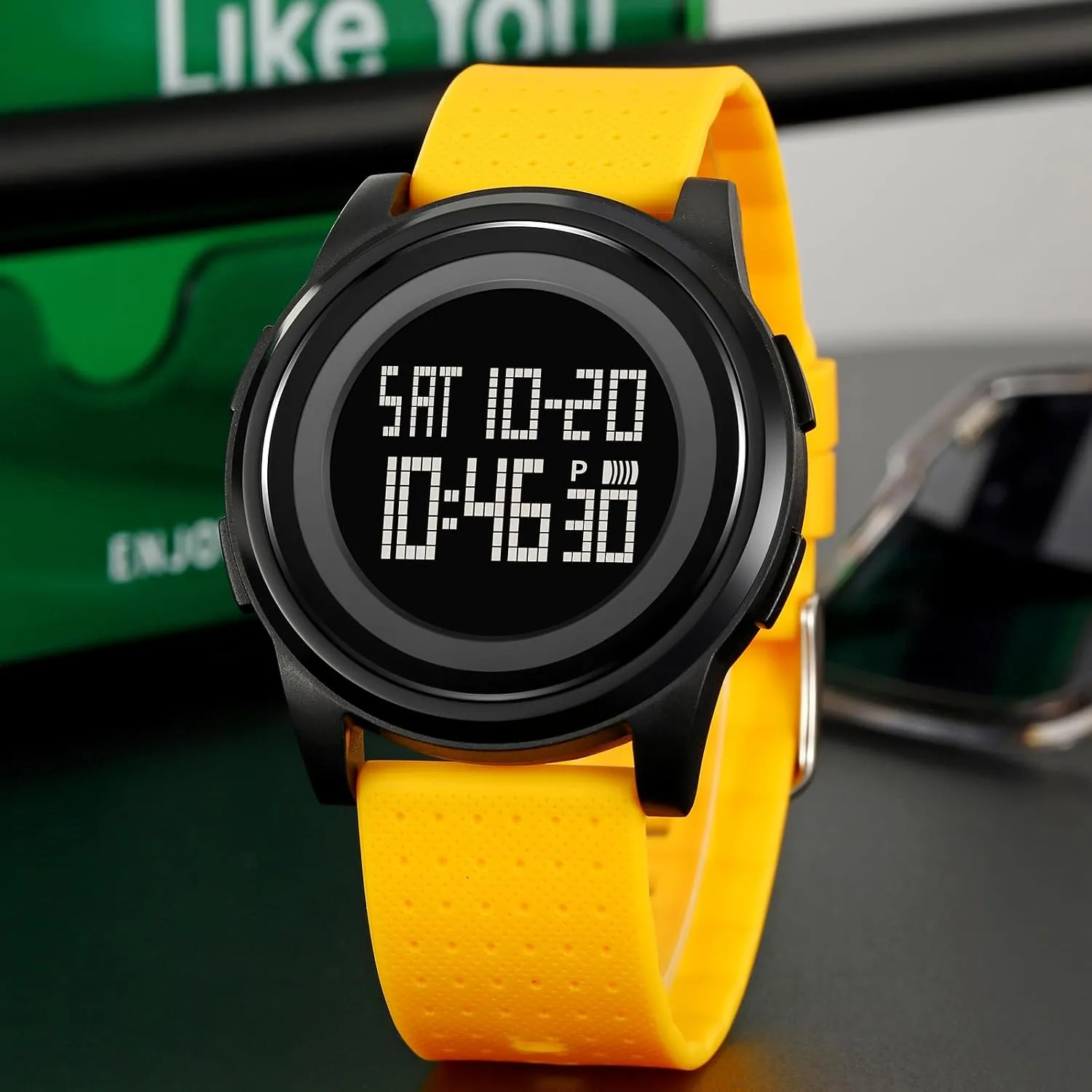 welt comfortable die numerous Sports Watch Student Electronic Watch Time, Date, Alarm, Stopwatch, Luminous Display, 12/24 Hour Mode, TPU Strap CARLIEN Multifunctional Student Watch Leisure 