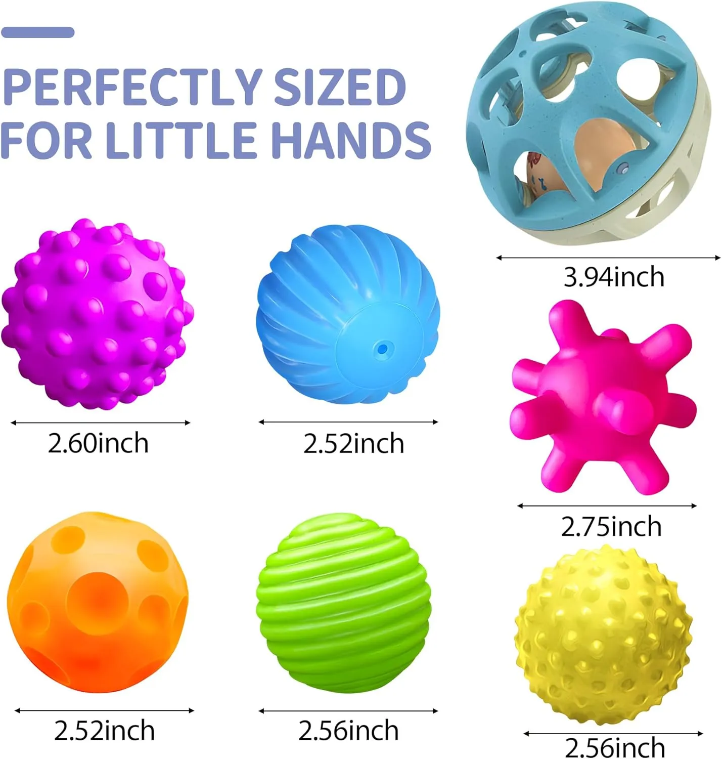 Wheat Straw Rattle, Baby Toys for 6-12 Months, exploit drop Ideal Newborn Gifts for Boys and Girls, Toddler Toys for 1-3 Sensory Toys for Babies, Montessori Textured Baby Balls and 