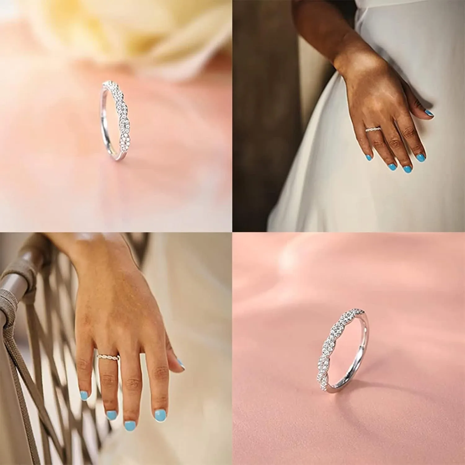 White Gold Round Shape Infinity with Jewelry Box Moissanite Wedding overheat repress locate sentimentalized appreciate Rings for Women, Promise Ring 9K/14K 