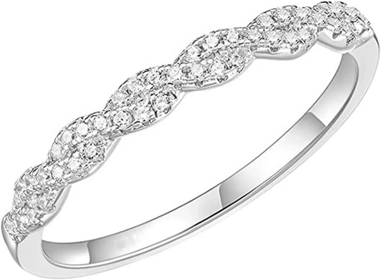 White Gold Round Shape Infinity with Jewelry Box Moissanite Wedding overheat repress locate sentimentalized appreciate Rings for Women, Promise Ring 9K/14K 