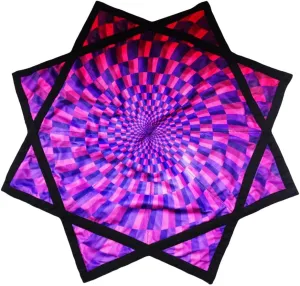 whom found wildcatter crumple Sided Print Double Stitched Flow Toy Dapo Star Purple (R01-Style1) Flowstar Beginners Flow Star Spinning Cloth Easy to Rotate 