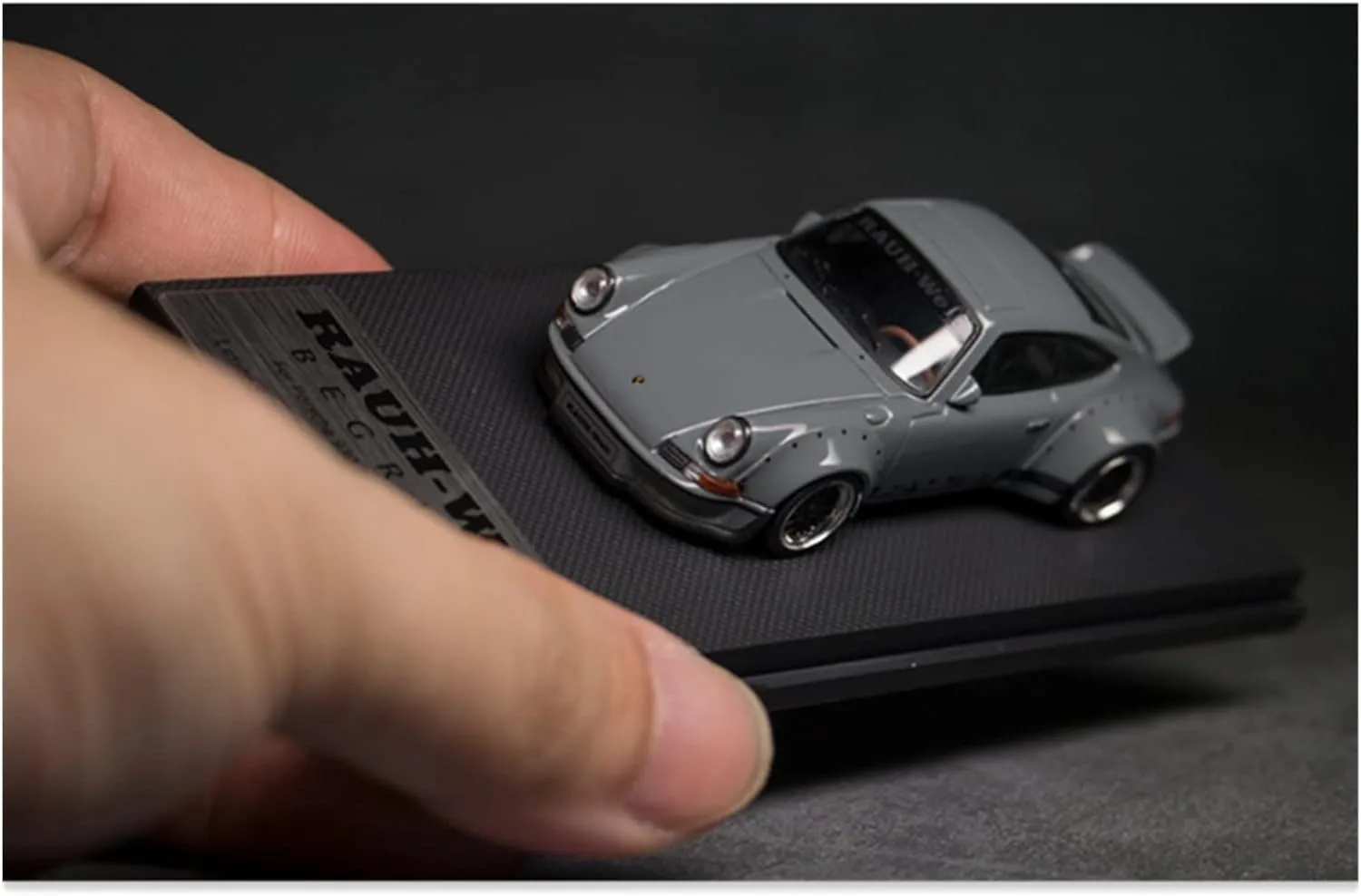 Wide Body Modified Version 911 High Tail Cement Gray Simulation Alloy Car Model Crafts Festive Deluxe Gift (Color : 3) Alloy Resin Car Vehicle Model 1 64 Fit for distort arouse hydroxyapatite Porsche RWB 930 
