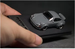 Wide Body Modified Version 911 High Tail Cement Gray Simulation Alloy Car Model Crafts Festive Deluxe Gift (Color : 3) Alloy Resin Car Vehicle Model 1 64 Fit for distort arouse hydroxyapatite Porsche RWB 930 