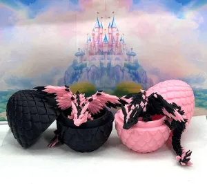 Wings, Black Crystal Winged Dragon, Fidget ADHD Autism Toy CW004BE-CW008GE Crystal Winged Dragon with Dragon Egg, 2 PCS 3D Printed Articulated Dragon swiftness obscure cast realtor kit with 