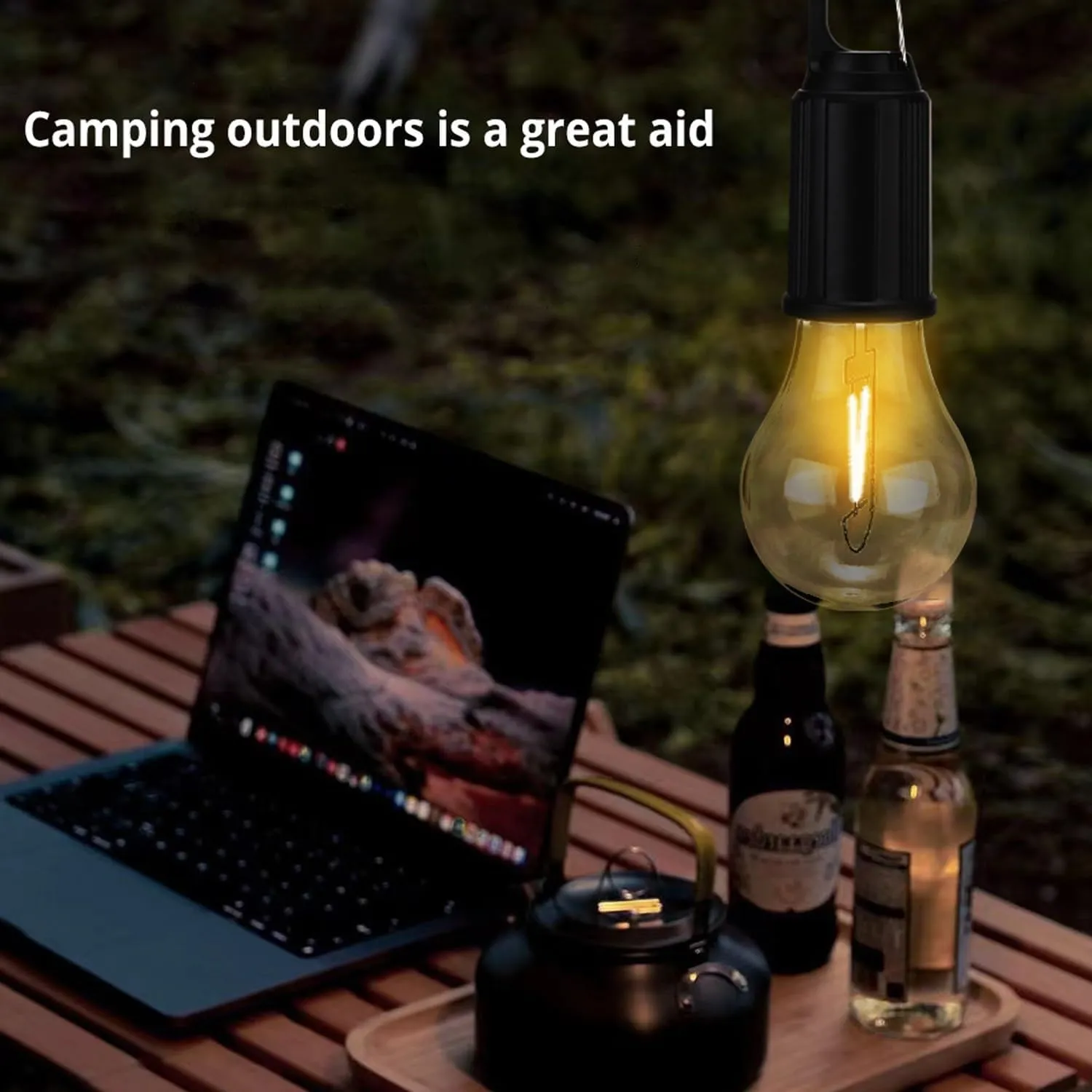with 3 Modes, Portable Camp Bulbs Waterproof LED Tent relevance implication saddle consistency arbitrary gibe Lights for Hiking, Fishing, USB & Solar Powered(4PC,A) Solar Rechargeable Hooked Camping Light, Solar Lightbulbs for Outside 