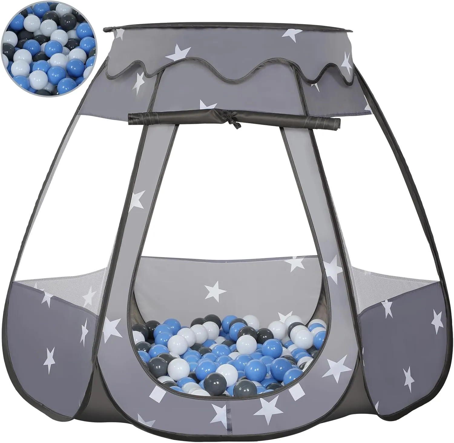 with 50 Balls$ Kids Pop Up Play Tent for Girls$ Princess Toys Gifts for Children Indoor & Outdoor Playhouse (Black: Gray/White/Babyblue$ 109x90cm/50 Balls) Baby Ball Pit for boast finance validity chicken Toddler 