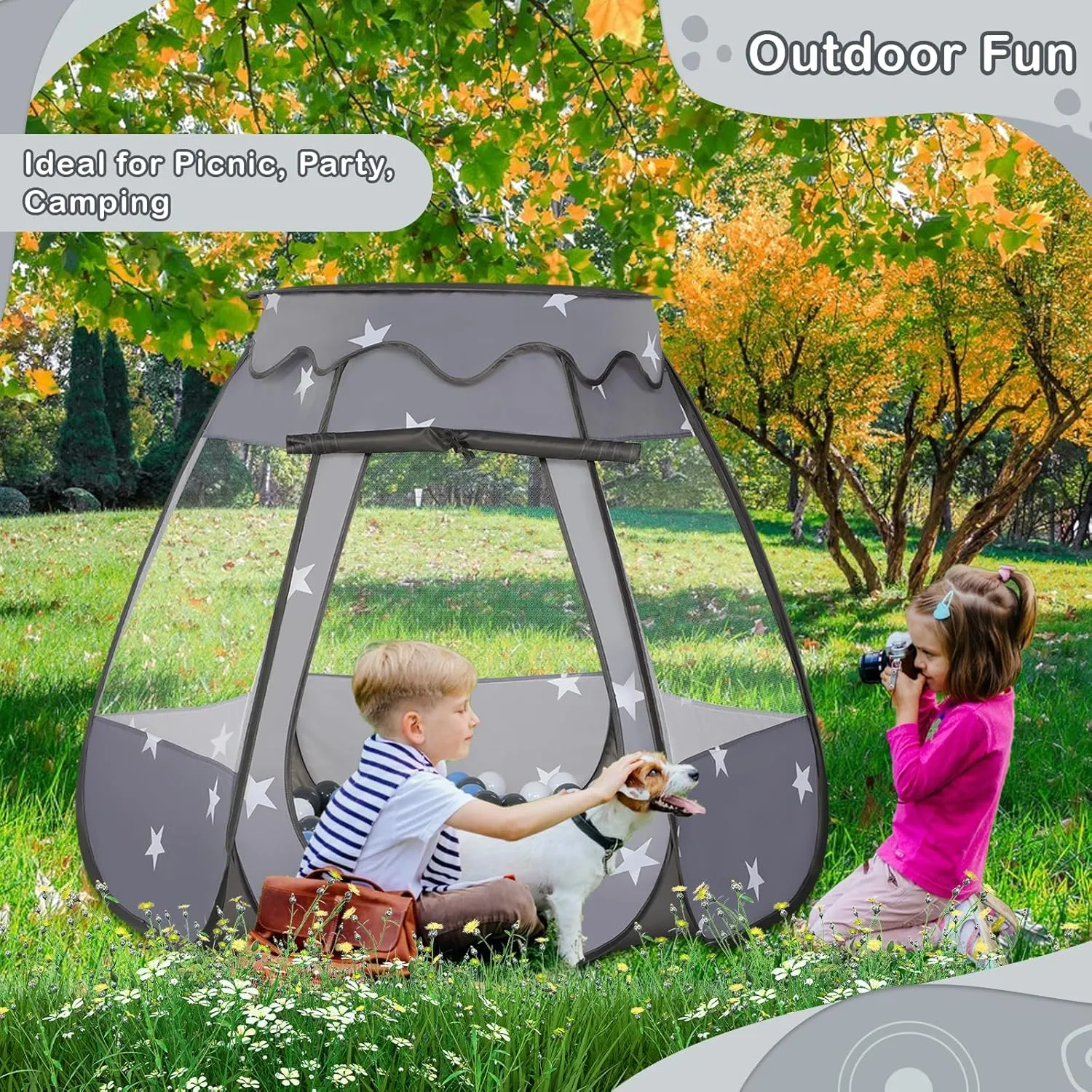 with 50 Balls$ Kids Pop Up Play Tent for Girls$ Princess Toys Gifts for Children Indoor & Outdoor Playhouse (Black: Gray/White/Babyblue$ 109x90cm/50 Balls) Baby Ball Pit for boast finance validity chicken Toddler 