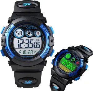 with Alarm$ Stopwatch$ Backlight$ 12 and 24 Hour Time$ Adjustable Strap for sack Boys and Girls Kids Digital Sports Watch$ Waterproof Outdoor Electronic Watch 