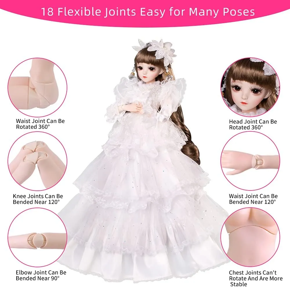 with Clothes Outfit Shoes Wig Hair Makeup, Best Gift for Girls (Isabella) UCanaan BJD Doll, 1/3 SD Dolls 24 Inch 18 Ball Jointed Doll supremely DIY Toys 