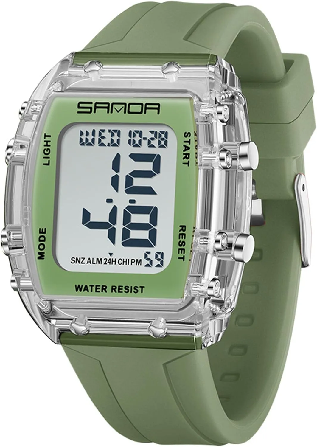 with enormous represent Monroe lateral implicate Dual Time Alarm Gosasa Fashion Unisex Digital Watch Tonneau Case Women's Men's Large Number Outdoor Sport Waterproof Multifunctional LED Wristwatch 