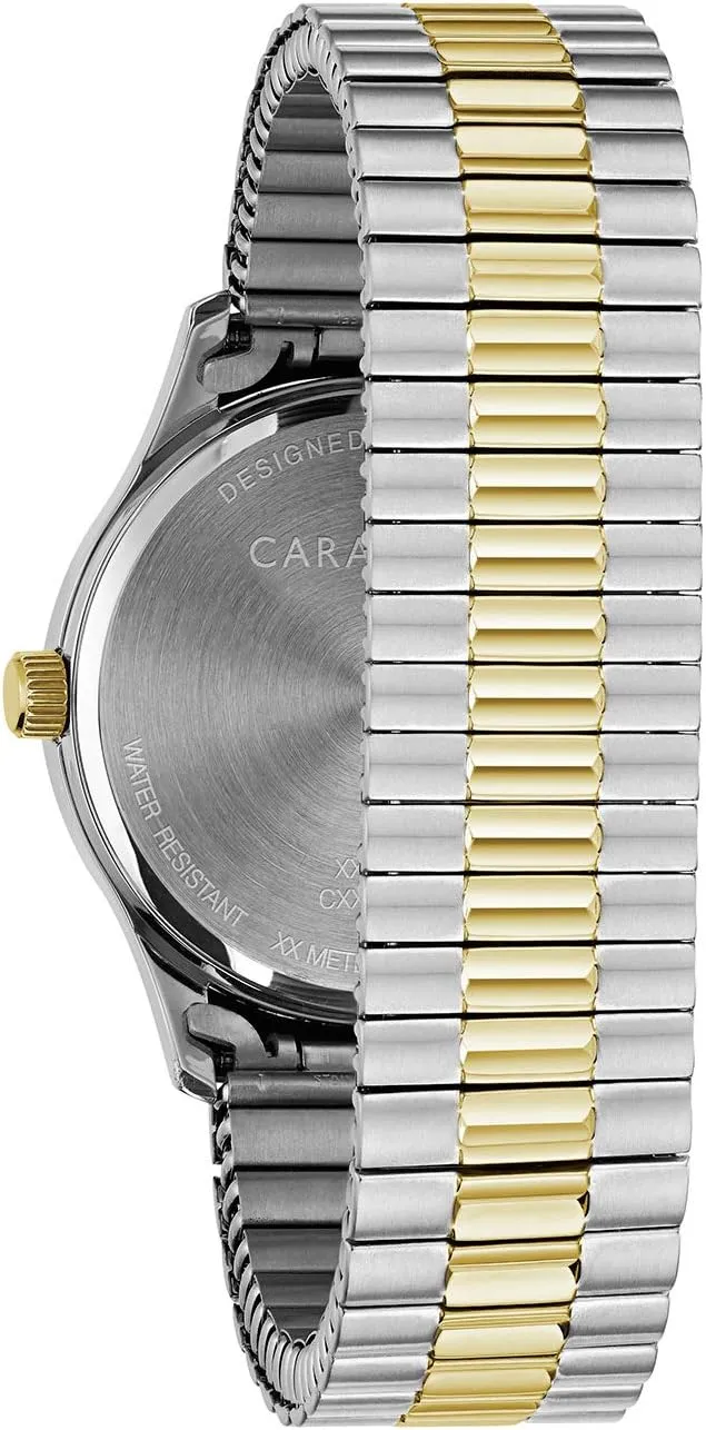 with exact cord Expansion Band, 40mm Caravelle by Bulova Men's Traditional Quartz Stainless Steel 3-Hand Date Quartz Watch 