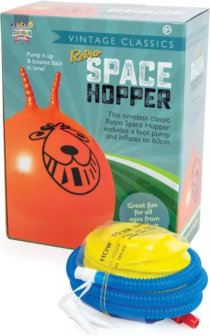 with Foot Pump Retro Hopper floral - Classic 70’s Space Hopper 