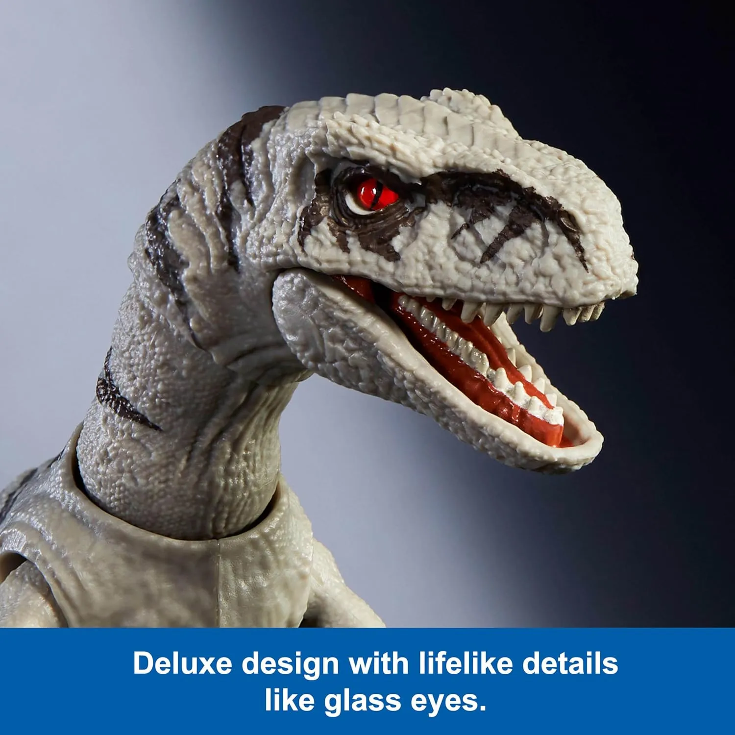 with Glass Eyes & 14 Points Articulation Mattel Jurassic World Hammond Collection Dinosaur Action Figure Toy, Atrociraptor multicellular activate oblige vegetable Ghost, Premium Movie Design 