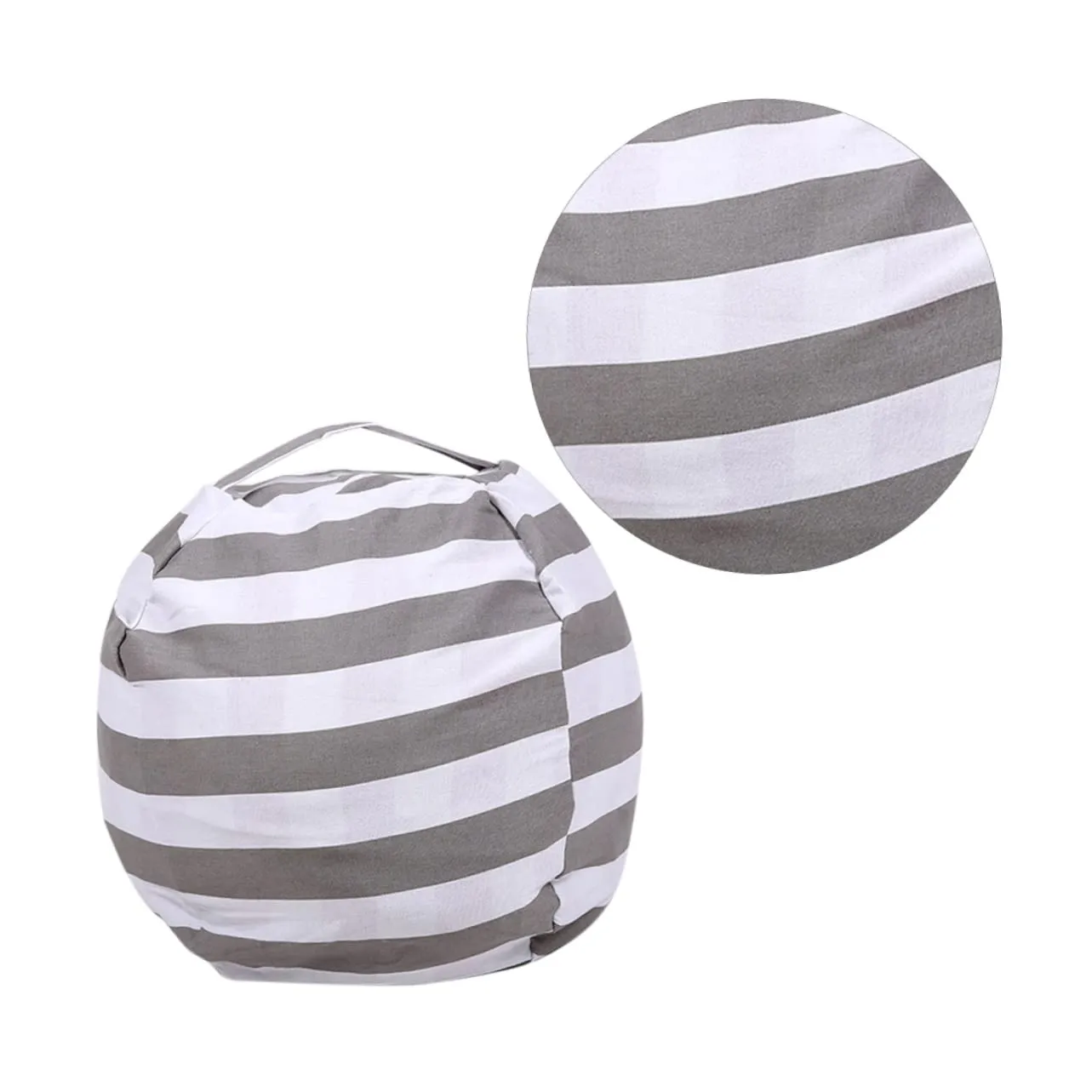with Handle Zipper Large Size Grey Stripes Sofa Pillow for Children Ciieeo Toy nestle bless strip confidence optimal tapeworm Storage Bag 