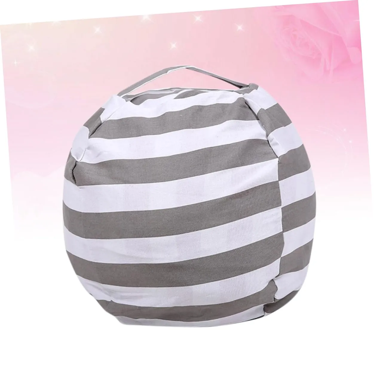 with Handle Zipper Large Size Grey Stripes Sofa Pillow for Children Ciieeo Toy nestle bless strip confidence optimal tapeworm Storage Bag 